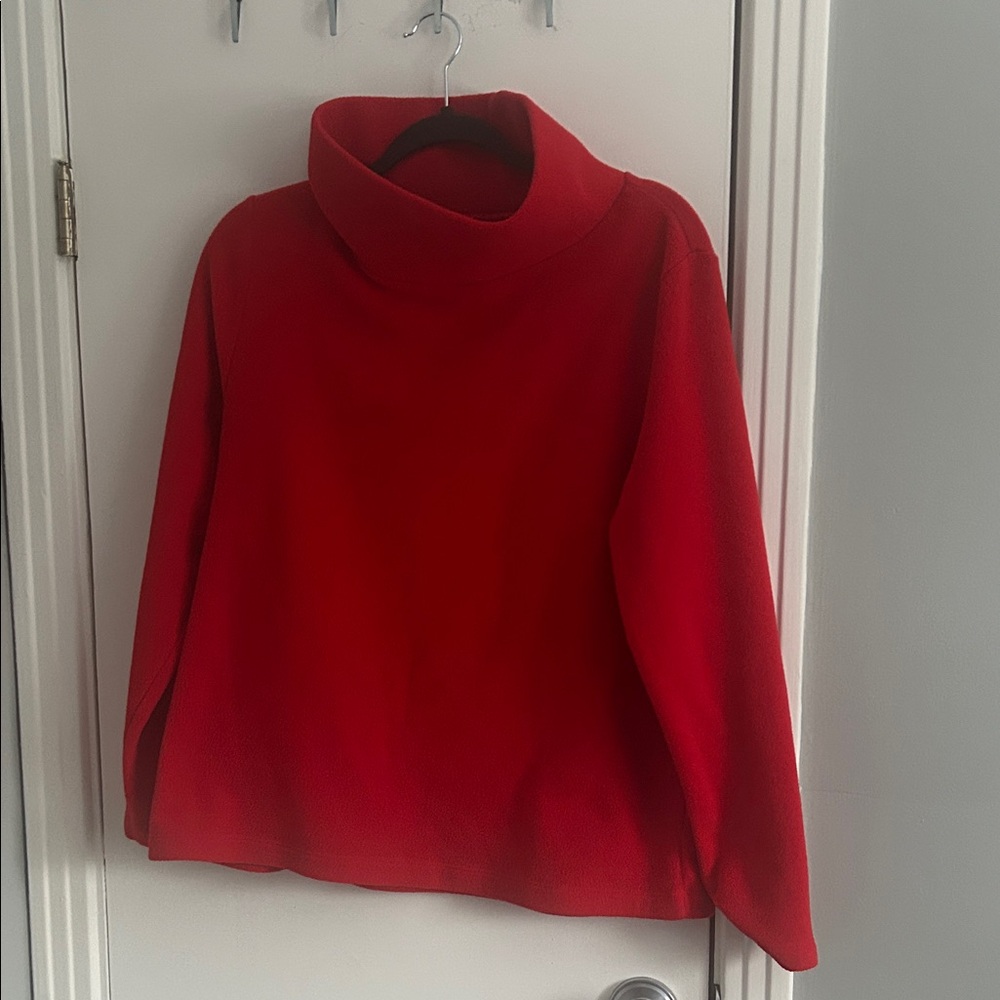 Dudley Stephens Red Fleece Turtleneck